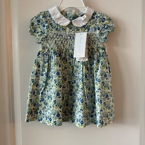New Baby Ralph Lauren Floral Seersucker Dress & Bloomer Set